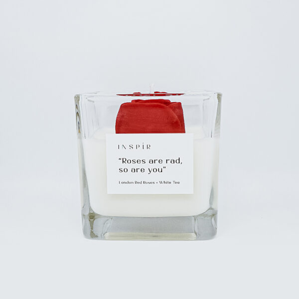 London Red Roses + White Tea Candle | Roses are red, so are you - Image 4
